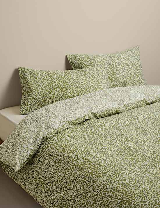 Cotton Blend Willow Leaf Printed Bedding Set