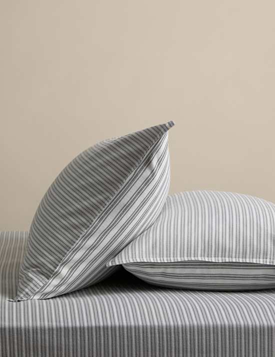 2 Pack Brushed Cotton Striped Pillowcases