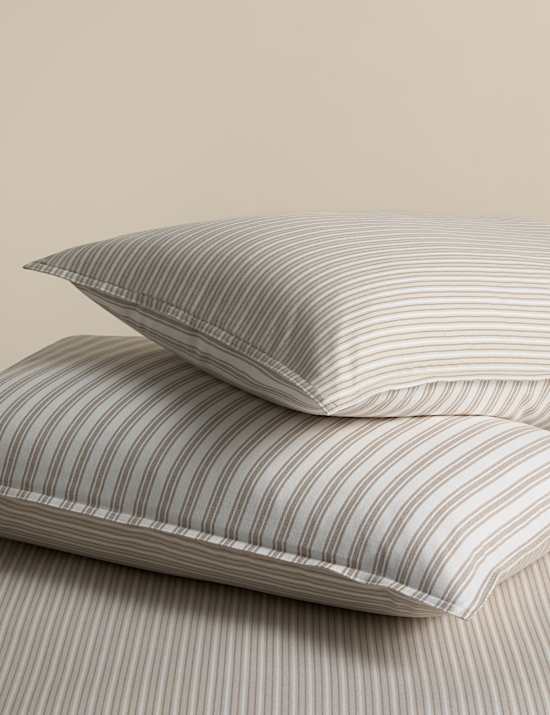2 Pack Brushed Cotton Striped Pillowcases