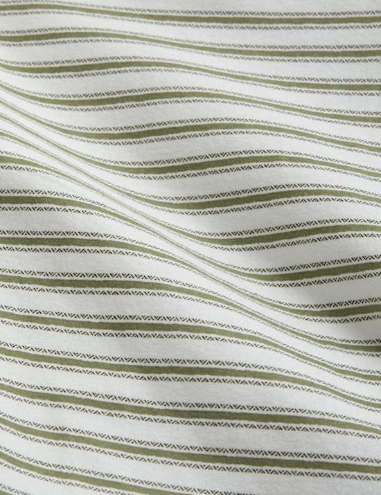Brushed Cotton Striped Deep Fitted Sheet