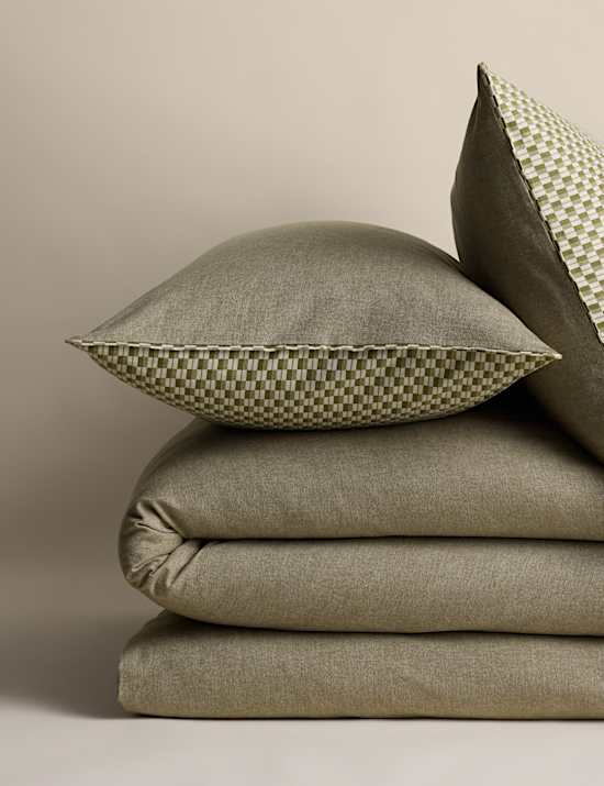 Brushed Cotton Melange Printed Geo Bedding Set