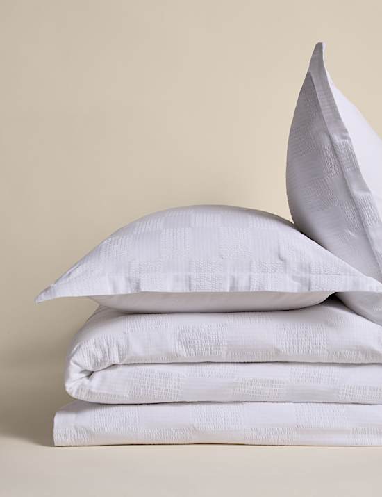 Sateen Seersucker Checkerboard Bedding Set
