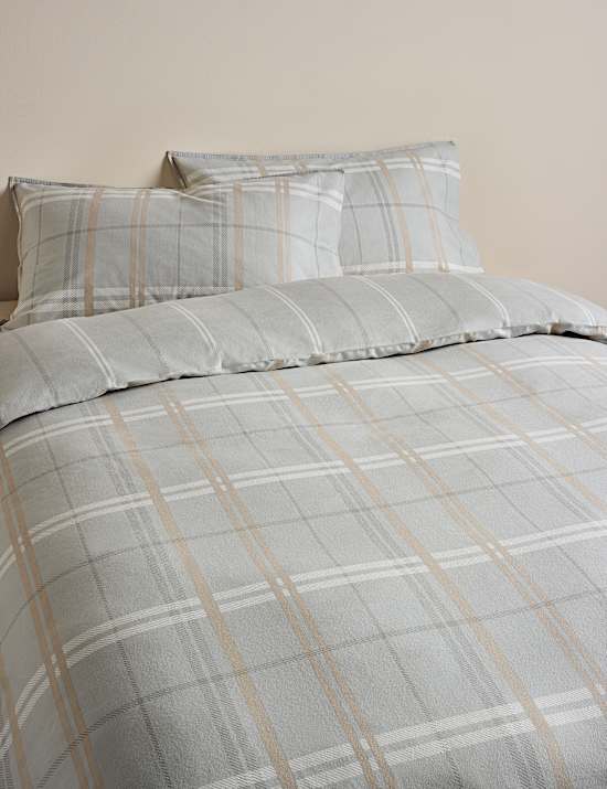 Brushed Cotton Check Bedding Set