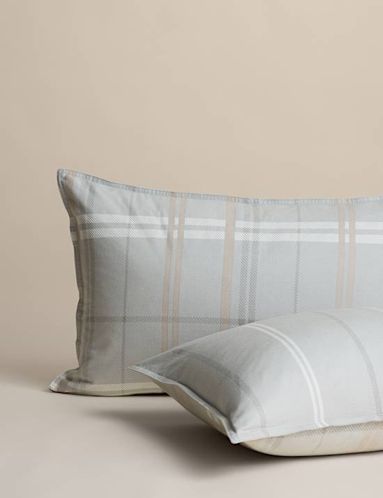 Brushed Cotton Check Bedding Set