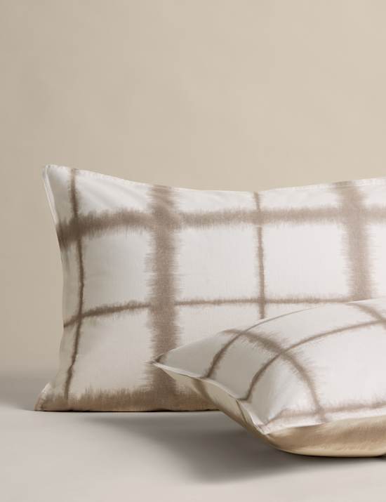 Brushed Cotton Blurred Check Bedding Set
