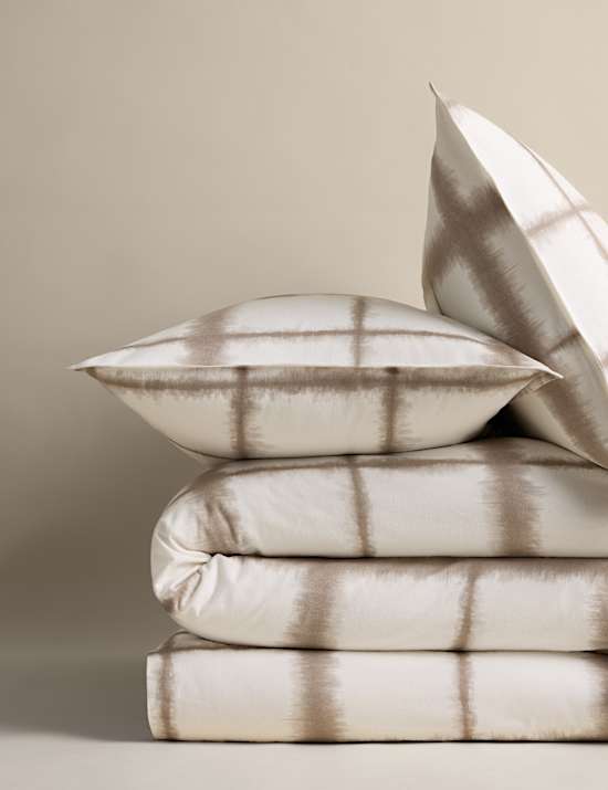 Brushed Cotton Blurred Check Bedding Set