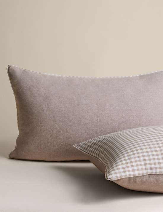 Brushed Cotton Melange Gingham Bedding Set