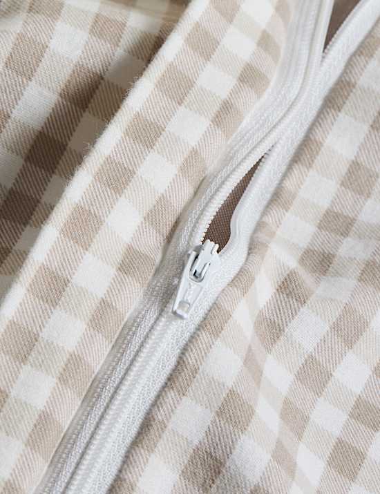 Brushed Cotton Melange Gingham Bedding Set