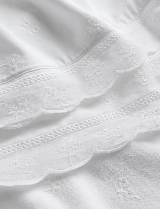 Scalloped Lace Embroidered Bedding Set