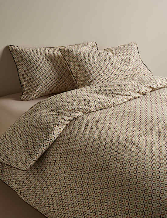 Pure Cotton Geometric Brushed Bedding Set