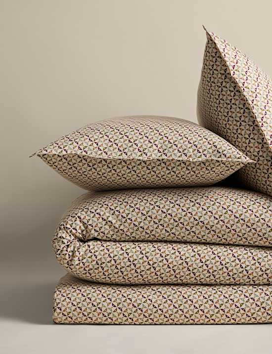 Pure Cotton Geometric Brushed Bedding Set