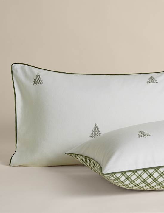 Pure Brushed Cotton Tree Print Reversible Bedding Set