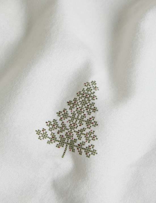 Pure Brushed Cotton Tree Print Reversible Bedding Set