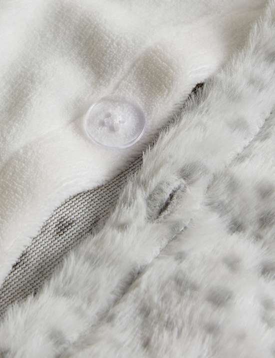 Snow Leopard Faux Fur Bedding Set