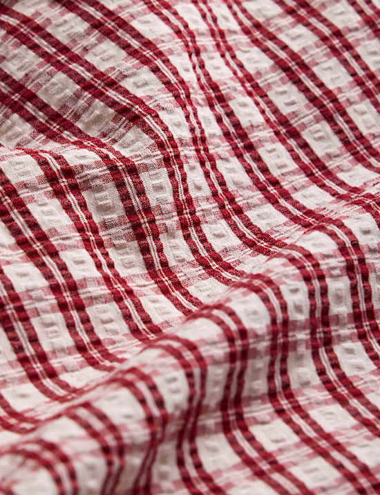 Pure Cotton Yarn Dyed Checked Seersucker Bedding Set