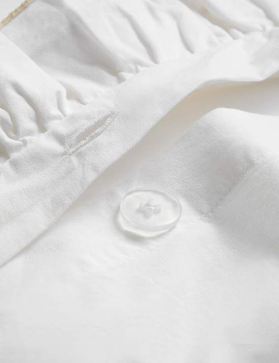 Pure Cotton Contrast Double Ruffle Bedding Set