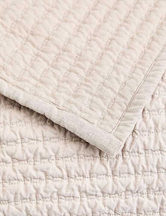 Cotton with Linen Embroidered Bedspread