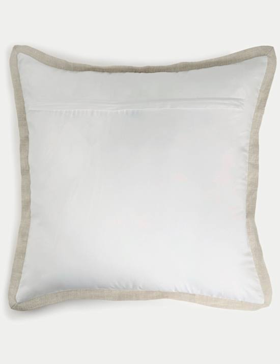 Linen Border Large Quilted Cushion