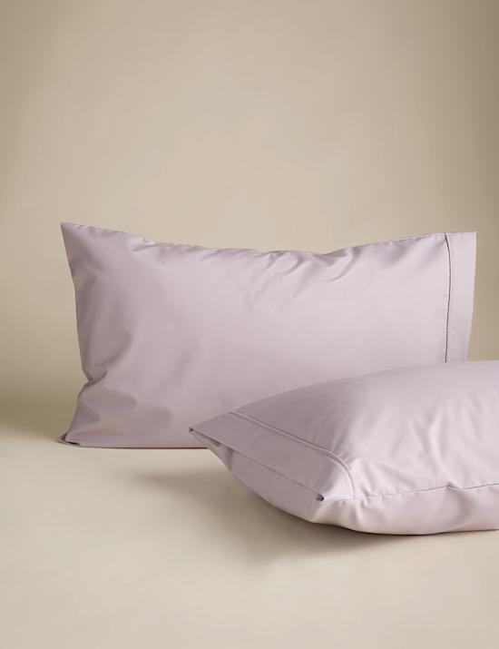 Lot de 2 taies d'oreiller king size en coton &eacute;gyptien avec densit&eacute; de tissage de 230 fils