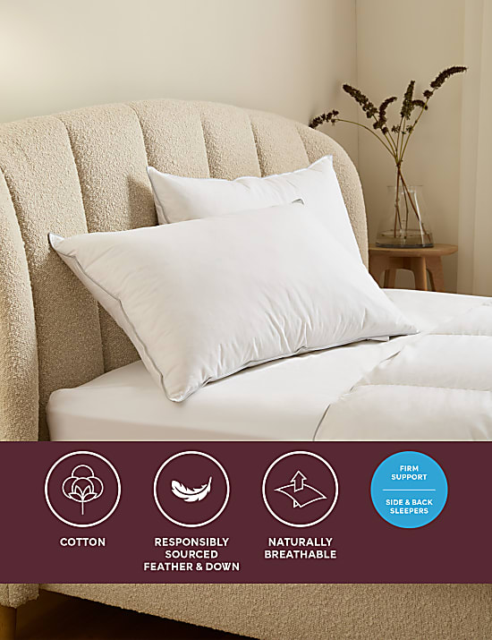 2pk Deluxe Hungarian Goose Feather & Down Firm Pillows