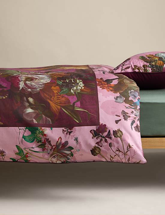 Pure Cotton Floral Border Bedding Set