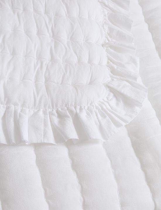 Washed Cotton Quilted Ruffle Bedspread