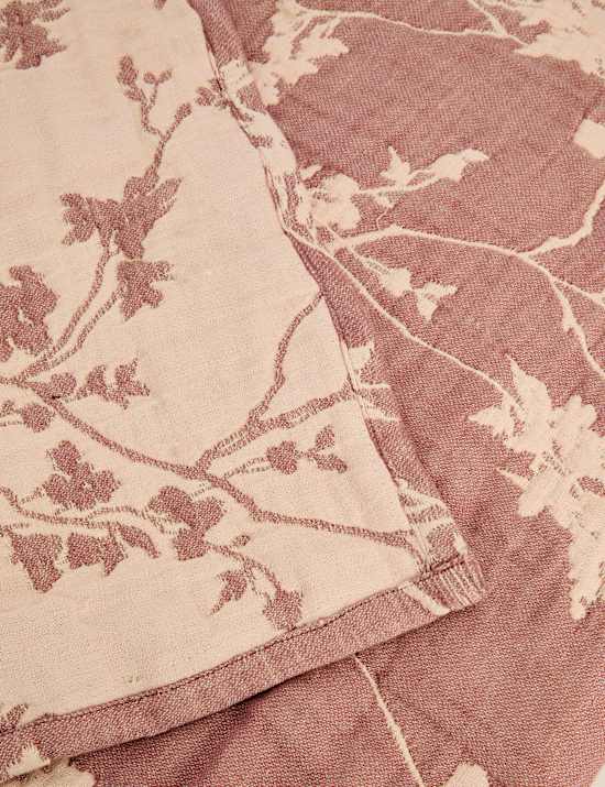 Colcha cubrecamas de gasa 100% algod&oacute;n con estampado de flores de cerezo