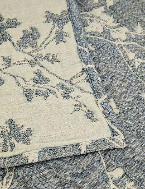 Parure de lit 100 % coton gaze &agrave; motif fleur de cerisier