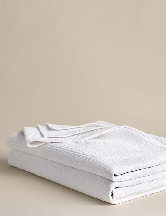 Dessus de lit en coton c&ocirc;tel&eacute; avec lin