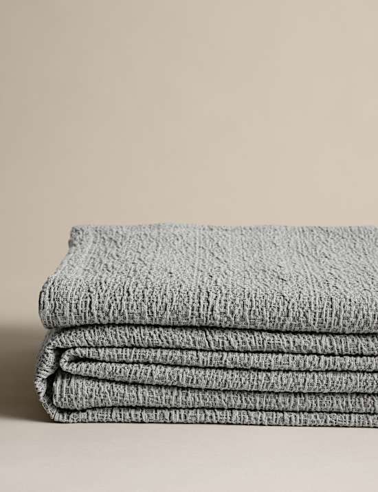 Pure Cotton Textured Jacquard Bedspread