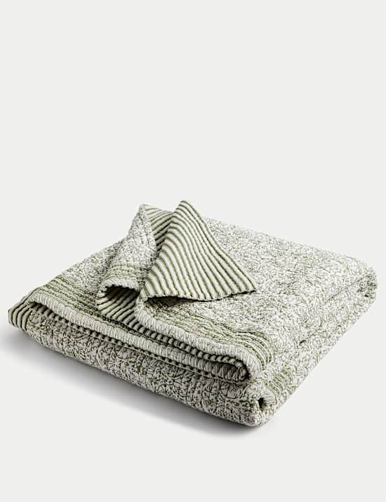 Pure Cotton Floral Striped Bedspread