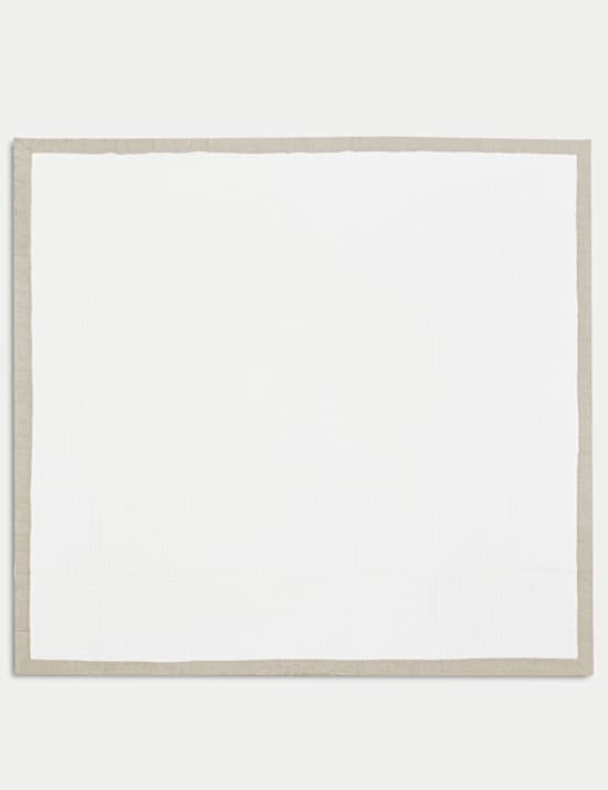 Cotton Linen Border Bedspread