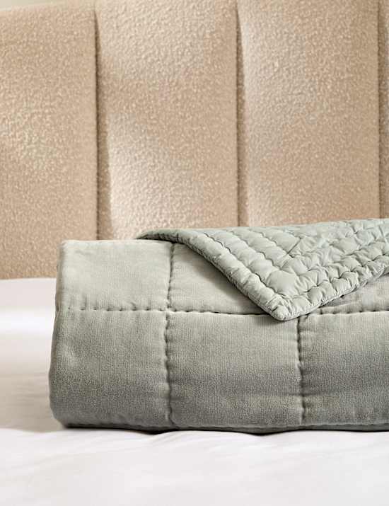 Dessus de lit en velours 100 % coton