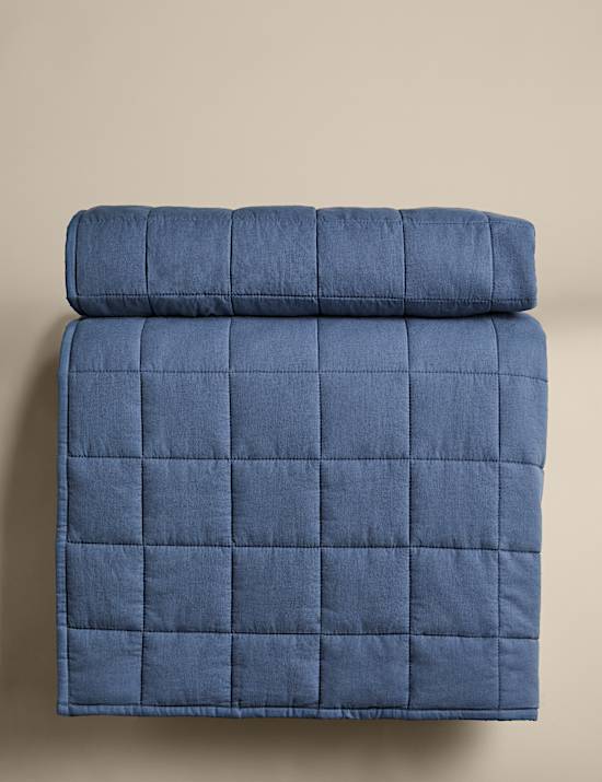 Cotton Rich Quilted Bedspread with Linen