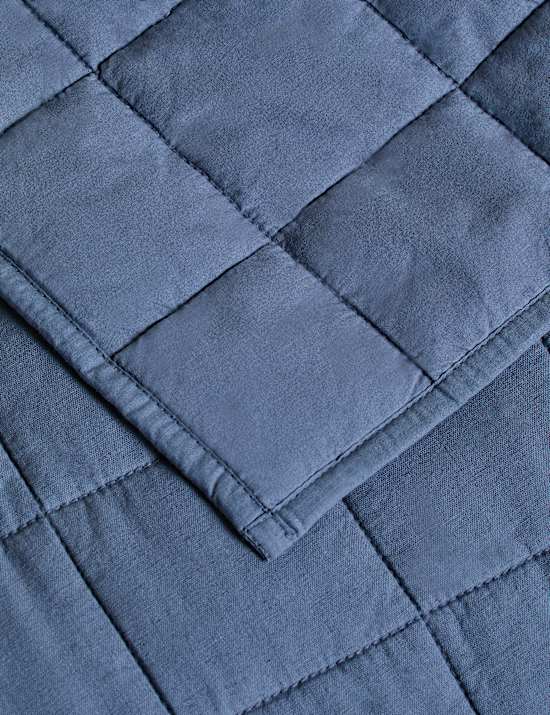Cotton Rich Quilted Bedspread with Linen