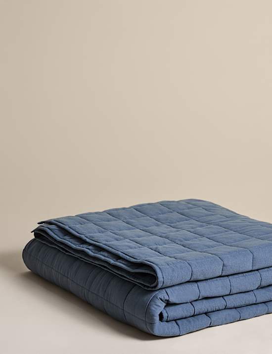 Cotton Rich Quilted Bedspread with Linen
