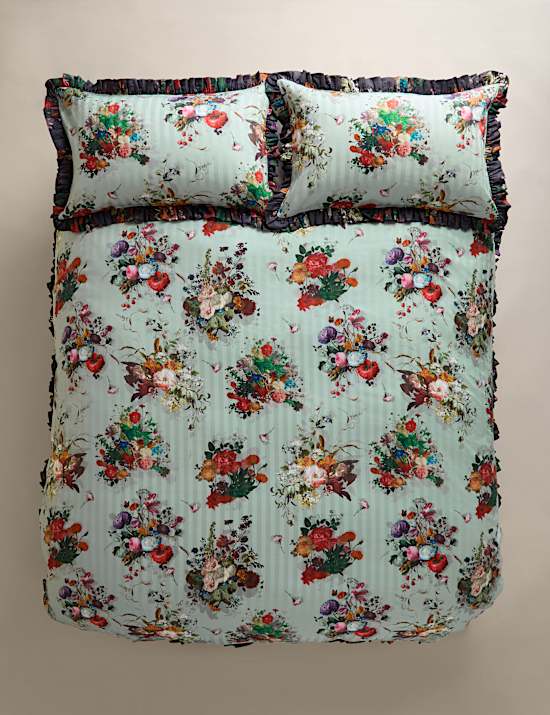 Pure Cotton Printed Ruffle Edge Bedding Set