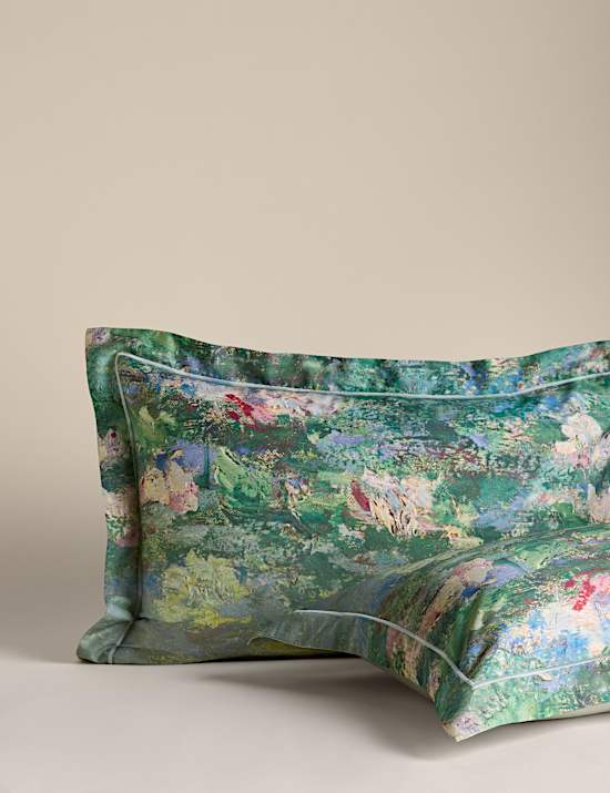 Zuiver katoenen dekbedovertrekset met Monet-waterleliemotief