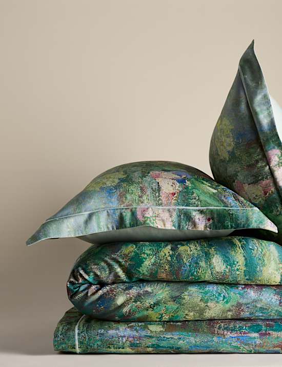 Zuiver katoenen dekbedovertrekset met Monet-waterleliemotief