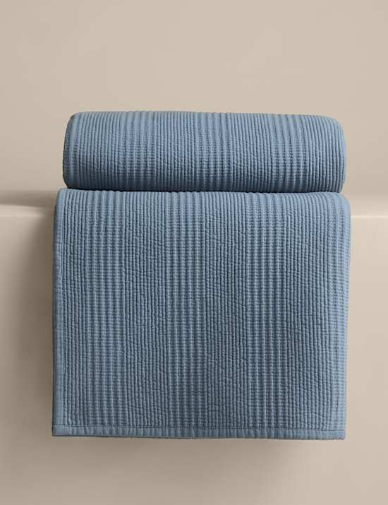 Cotton Rich Ribbed Bedspread with Linen