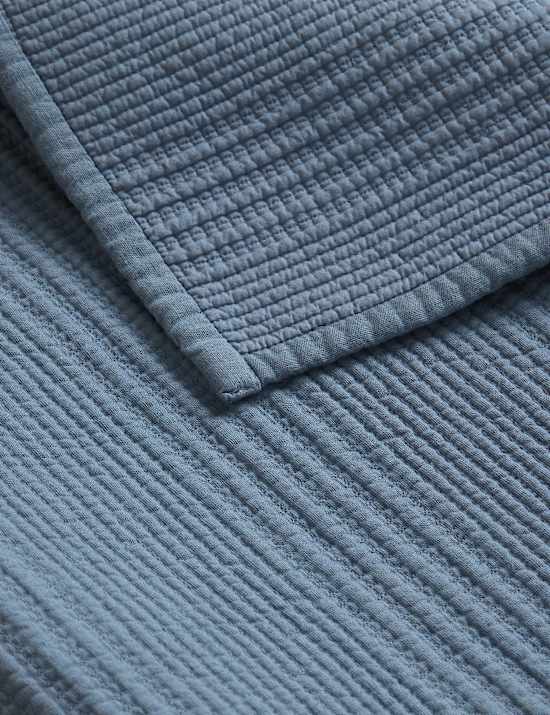 Cotton Rich Ribbed Bedspread with Linen