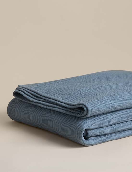 Cotton Rich Ribbed Bedspread with Linen