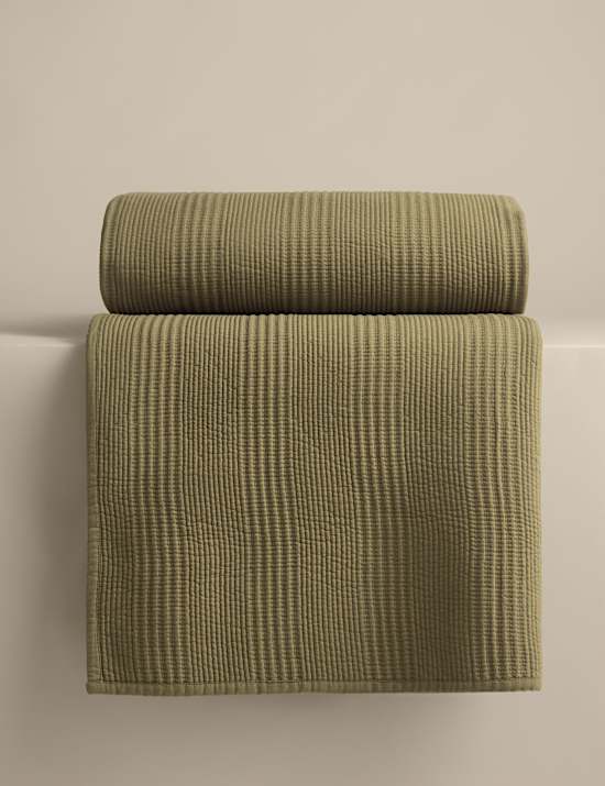 Cotton Rich Ribbed Bedspread with Linen