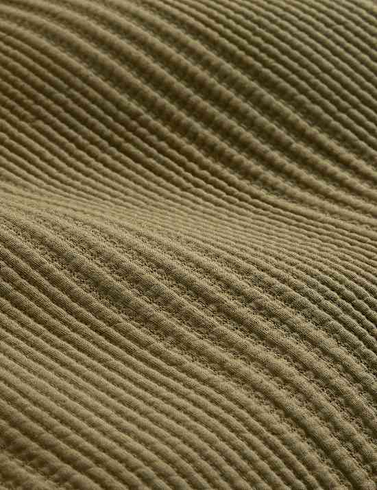 Cotton Rich Ribbed Bedspread with Linen