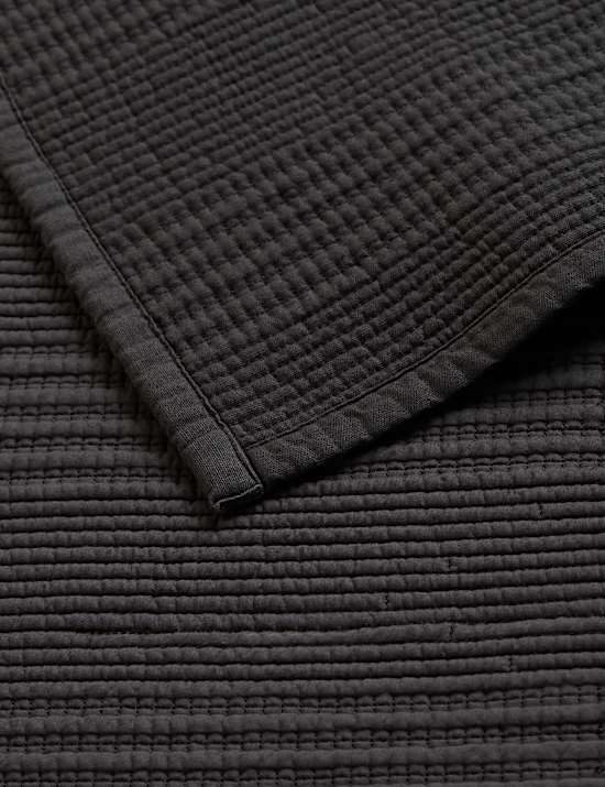Cotton Rich Ribbed Bedspread with Linen