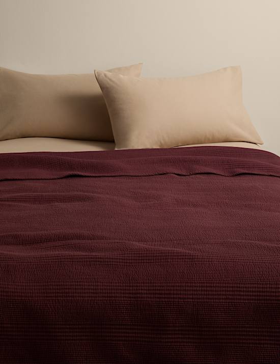 Cotton Rich Ribbed Bedspread with Linen