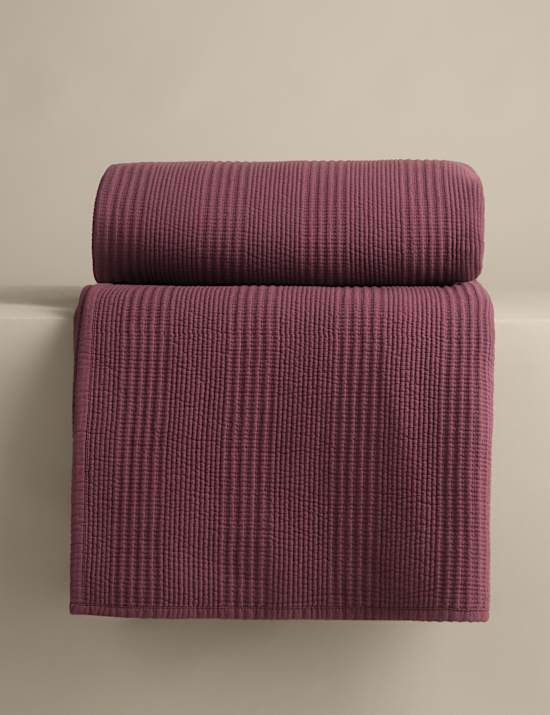Cotton Rich Ribbed Bedspread with Linen