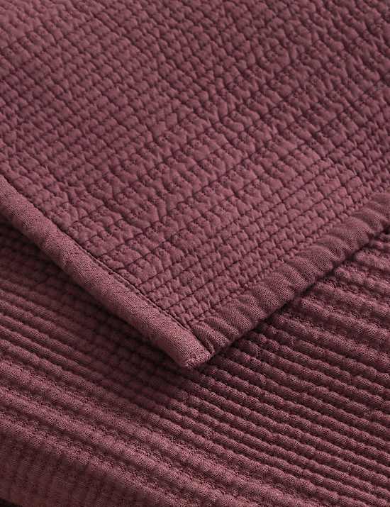 Cotton Rich Ribbed Bedspread with Linen