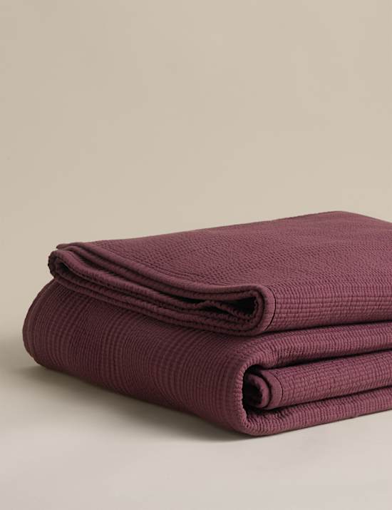 Cotton Rich Ribbed Bedspread with Linen