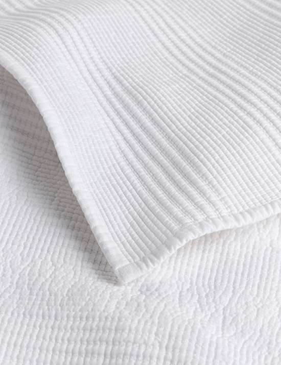 Dessus de lit en coton c&ocirc;tel&eacute; avec lin